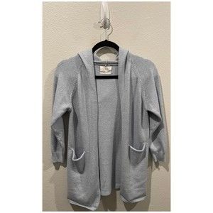 ZARA Light Blue Open Hoodie Pockets Cardigan